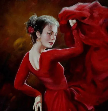 art-Peinture à l'huile sur toile -danseuse de flamenco-érotique - Kikooyou Art Gallery