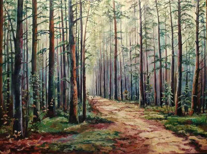 Tableau huile sur toile Artiste, Europe, Paysage FORÊT