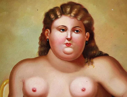 art-moderne-nue-femme-forte-peinture-huile sur toile