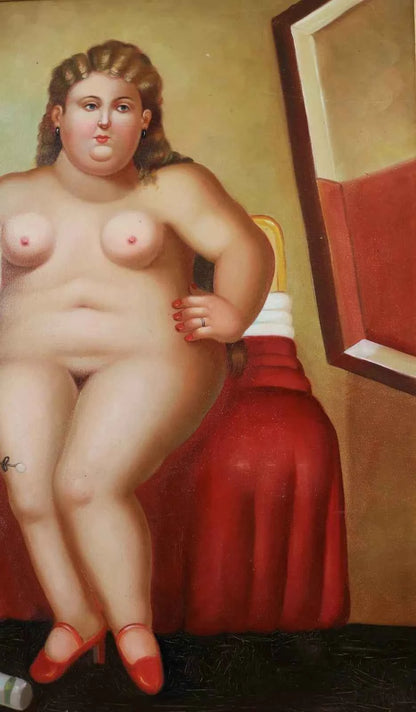 art-moderne-nue-femme-forte-peinture-huile sur toile