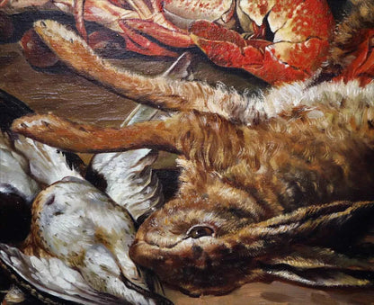 art-nature-morte-nourriture-tableau de chasse-peinture-huile sur toile