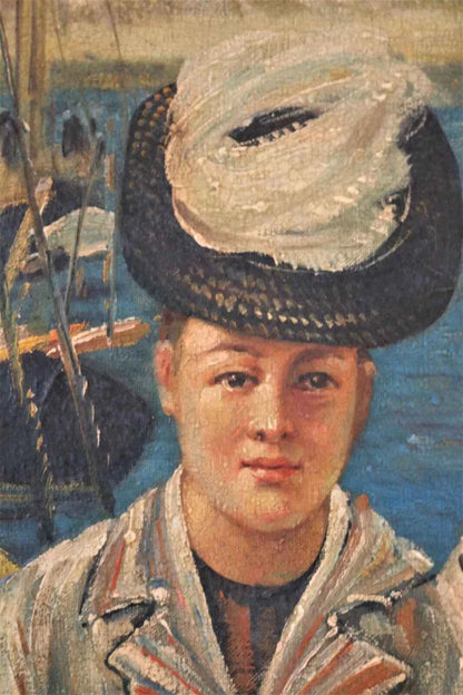 art-scène de vie-personnages-argenteuil-peinture huile sur toile-d'après Manet