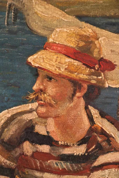 art-scène de vie-personnages-argenteuil-peinture huile sur toile-d'après Manet