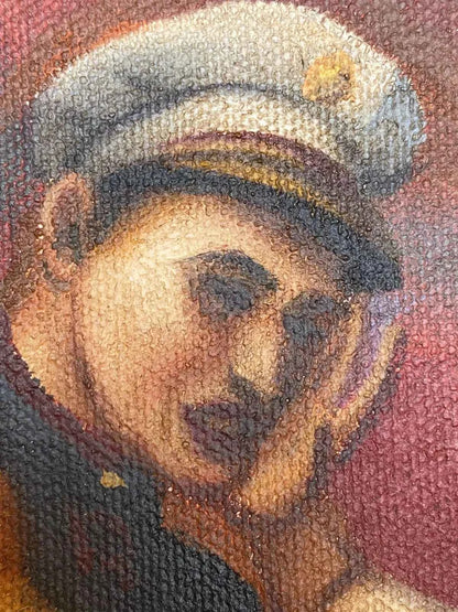 art-scène-vie-port-marin-filles-escale-peinture-huile-toile