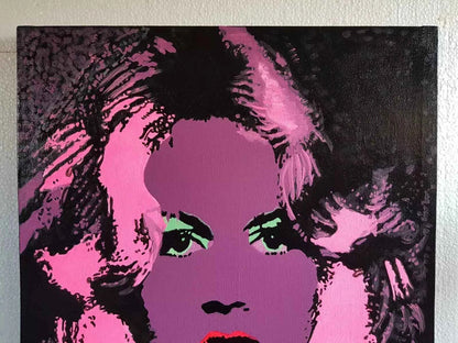 pop art-portrait-femme-yeux-peinture-huile-toile