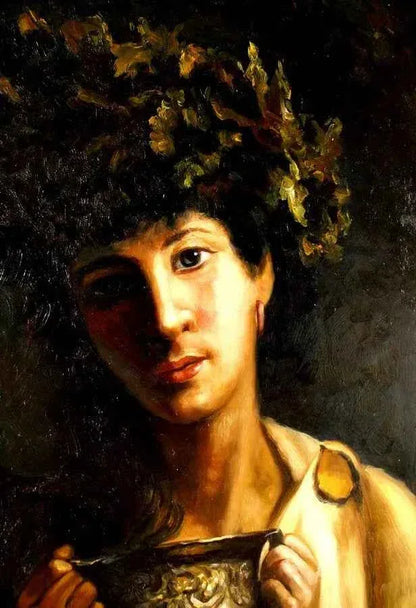 art-portrait-féminin-femme-antique-peinture-huile-toile - Kikooyou Art Gallery