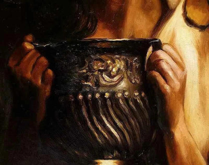 art-portrait-féminin-femme-antique-peinture-huile-toile - Kikooyou Art Gallery