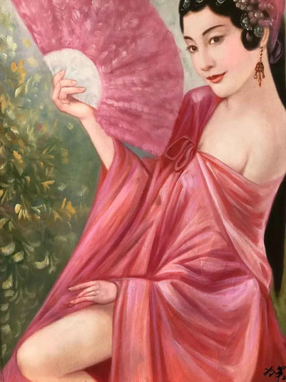 art-portrat-féminin-femme-chinoise-peinture-huile-toile - Kikooyou Art Gallery