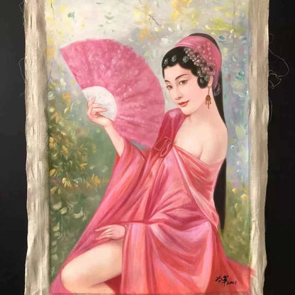 art-portrat-féminin-femme-chinoise-peinture-huile-toile - Kikooyou Art Gallery