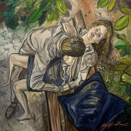 art-scène-vie-sexe-homme-fille-peinture huile sur toile