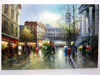 art-paysage-scène-rue-Paris-France-portrait-peinture-huile-toile