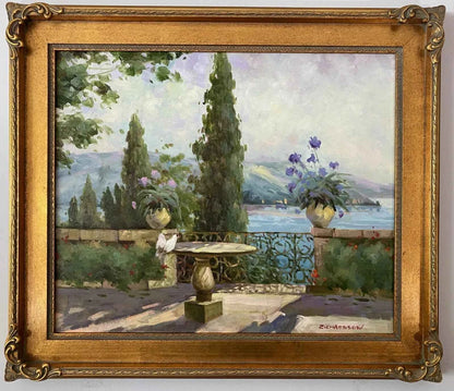 art-paysage-mer-vue-peinture-huile-toile-cadre