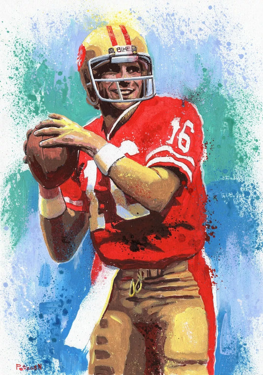 art-portrait-sportif-homme-foolball-américain-peinture-originale-acrylique-toile