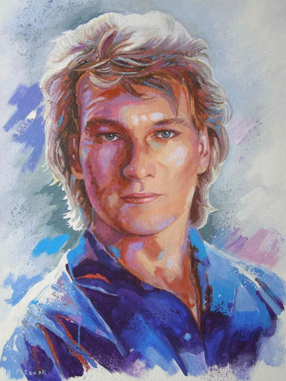 art-portrait-artiste-homme-cinéma-acteur-américain-peinture-originale-acrylique-toile