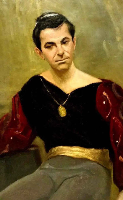 art-portrait-homme-acteur-théâtre-peinture-originale-huile-toile