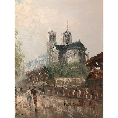 art-paysage-ville-cathédrale-rue-Paris-lumière-peinture-huile-toile
