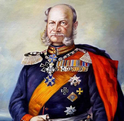 art-portrait-Empereur Guillaume I de Prusse en uniforme-peinture-huile sur toile