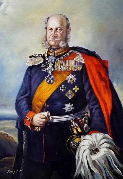art-portrait-Empereur Guillaume I de Prusse en uniforme-peinture-huile sur toile