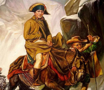 Peinture à l'huile, Bonaparte Saint-Bernard, d'après Paul Delaroche, peinture à l'huile PEINTE À LA MAIN