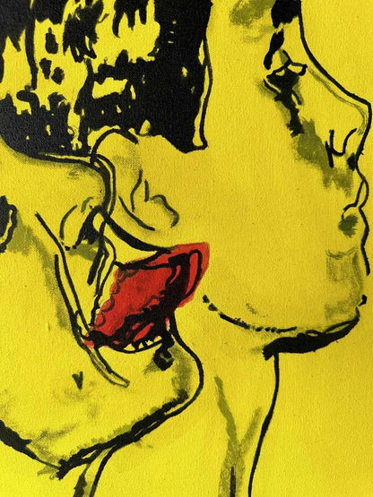 pop art-portrait-gay-hommes-scène-érotique-peinture-huile-toile