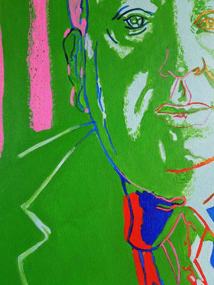 pop art-portrait-Alfred Hitchcock-hommes-cinéma-peinture-huile-toile