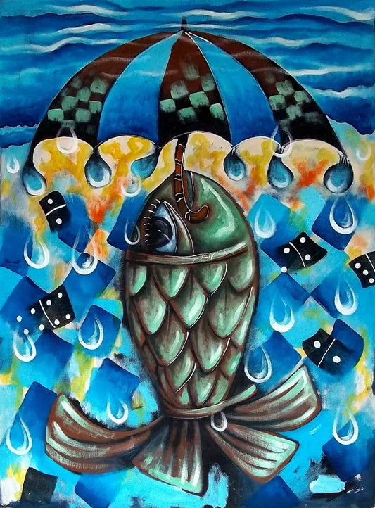 art-surréalisme-poisson-peinture-acrylique-toile