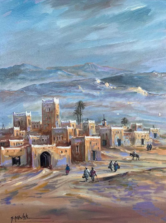 art-paysage-orientalisme-désert-peinture-originale-huile-toile
