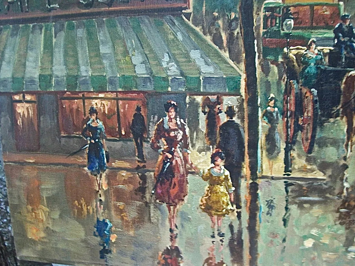 art-paysage-scène-rue-Paris-peinture-originale-huile-toile