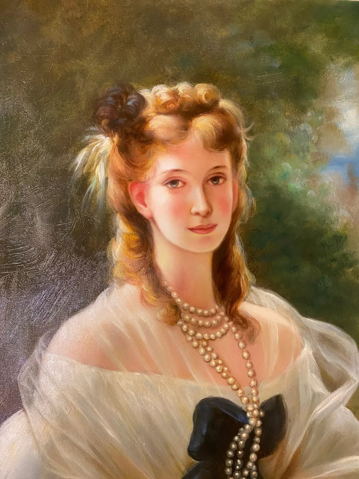 art-portrait-féminin-femme-princesse-royale-peinture-huile-toile