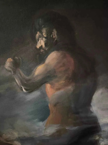 art-surréaliste-personnage-géant-peinture huile toile