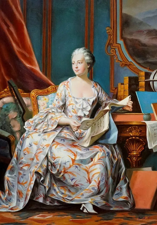 art-portrait-féminin-dame-pompadour-peinture-huile-toile