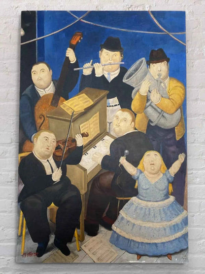 art-moderne-orchestre-musique-famille-peinture-huile-toile