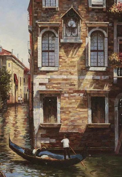 art-paysage-canal-venise-gondole-peinture-huile-toile