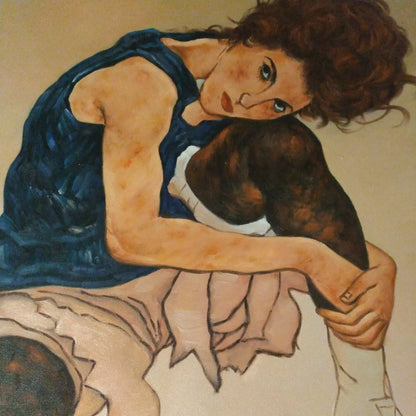 art-portrait-moderne-fille-légère-sensuelle-provocante-peinture-huile-toile