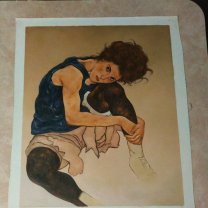 art-portrait-moderne-fille-légère-sensuelle-provocante-peinture-huile-toile