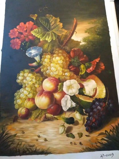 art-nature-morte-fruits-fleurs-peinture-huile-toile