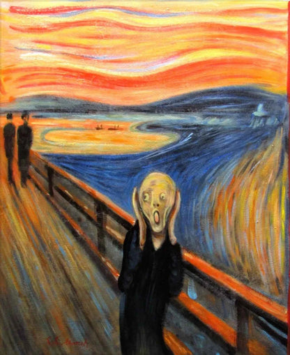 art-moderne-le cri-sream-inspirée de munch-peinture-huile-toile