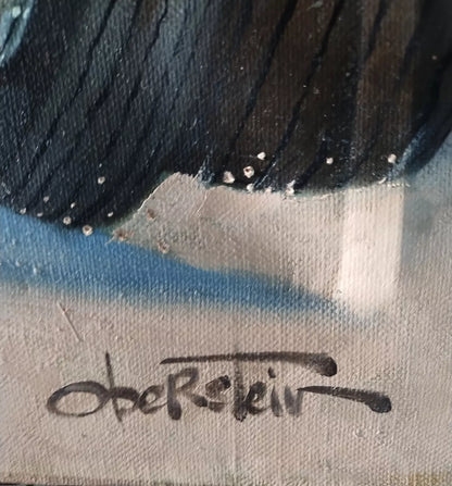 art-surréalisme-clown-basket-originale-peinture-huile-toile