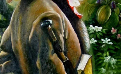 art-portrait-féminin-femme-serre-peinture-huile-toile - Kikooyou Art Gallery