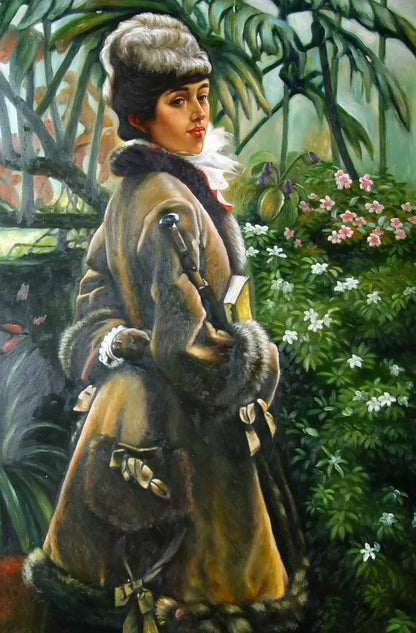 art-portrait-féminin-femme-serre-peinture-huile-toile - Kikooyou Art Gallery
