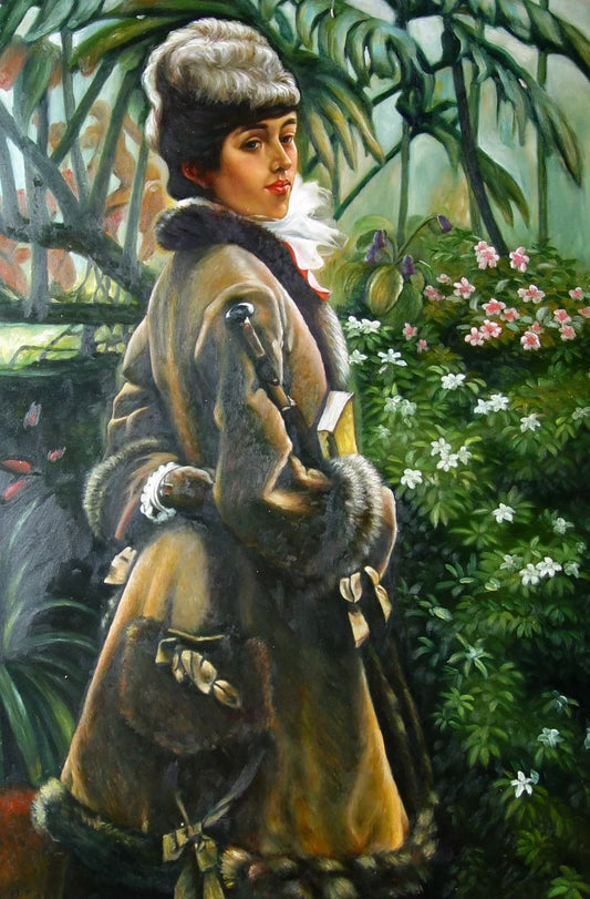 art-portrait-féminin-femme-serre-peinture-huile-toile