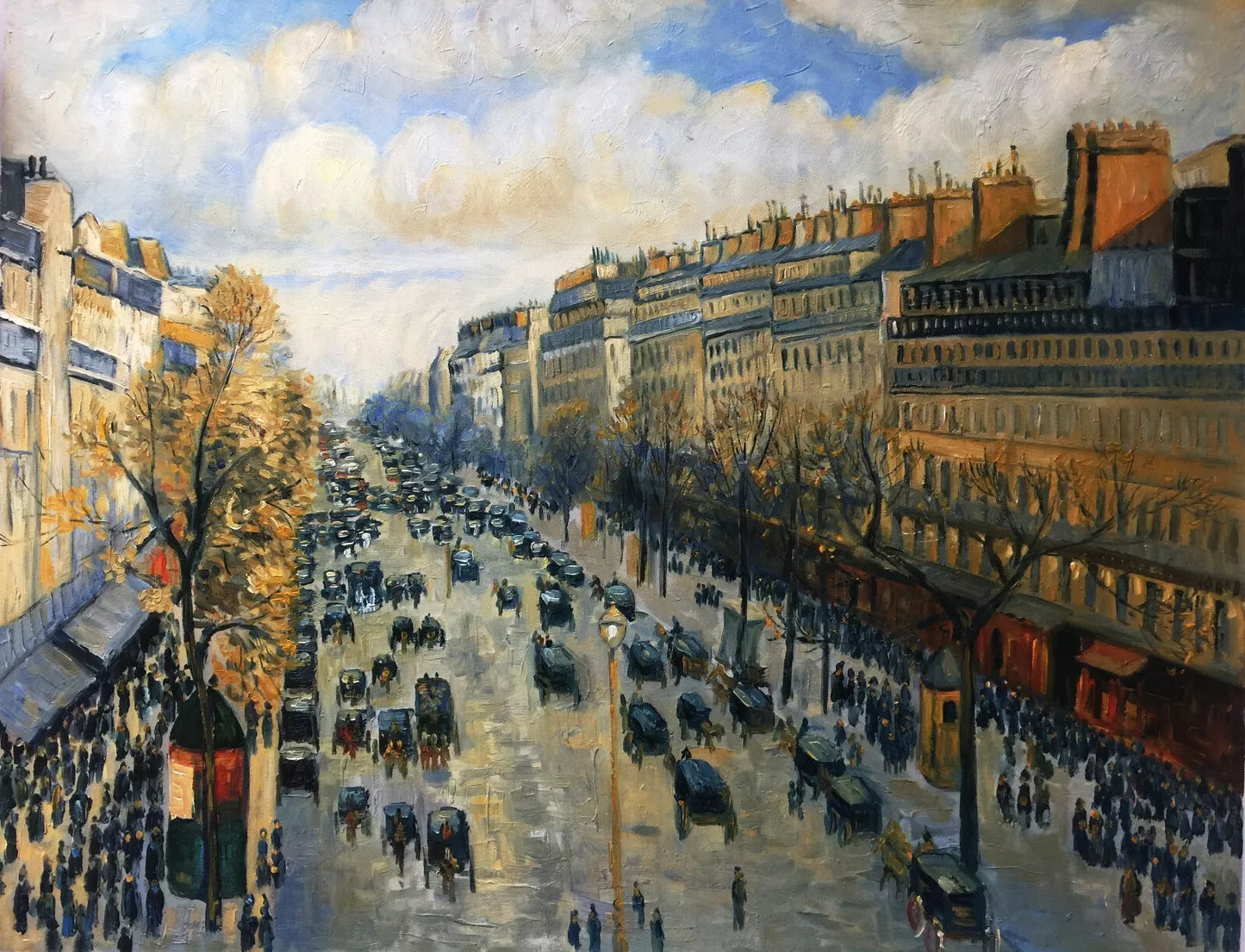 Camille_Pissarro Réplique Huile - Boulevard Montmartre - Temps pluvieux, après-midi