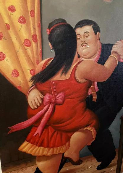 art-moderne-personnages-danseurs-peinture-huile-toile