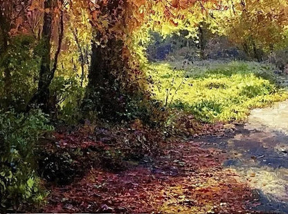 art-paysage-forêt -arbre-automne-peinture-huile-toile