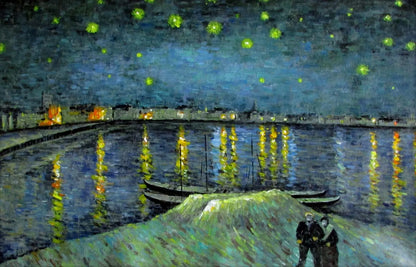 art-scène-vie-nuit étoilée-Rhône-peinture-huile-toile