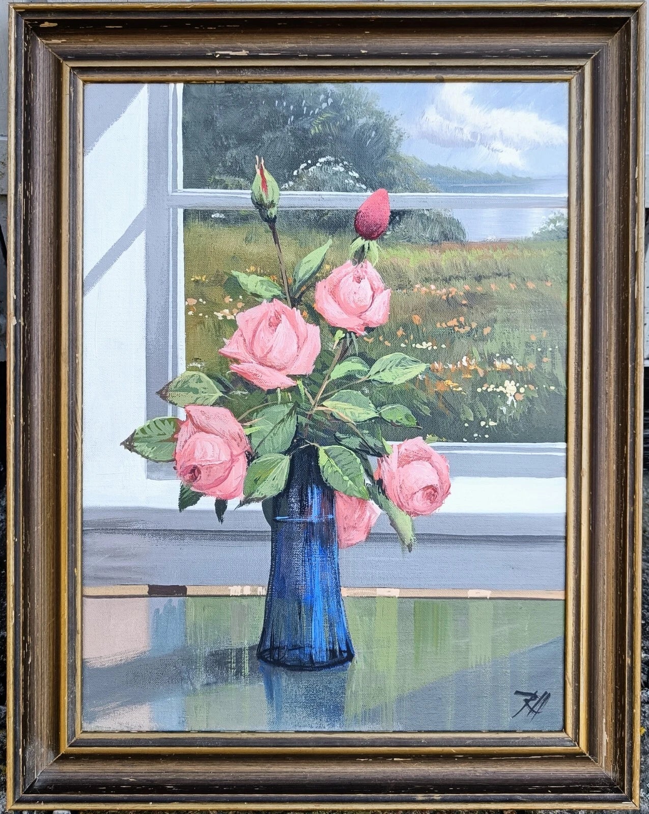 Roald Hansen (1938-2018) : ROSES ROSES DANS VASE BLEU
