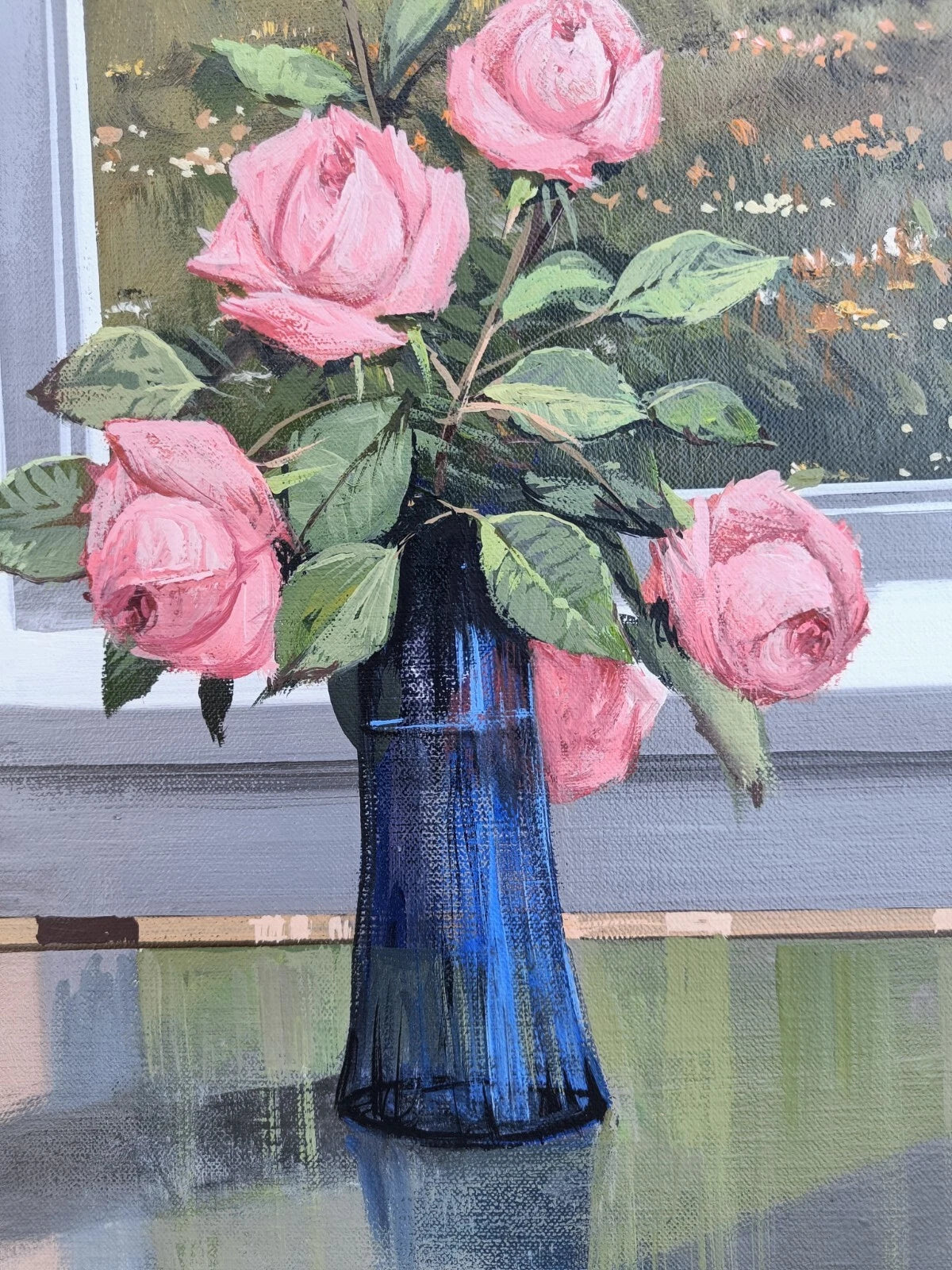 Roald Hansen (1938-2018) : ROSES ROSES DANS VASE BLEU