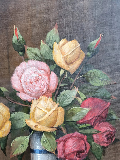 Roald Hansen (1938-2018) : ROSES ROUGES, ROSES ET JAUNES DANS UN VASE