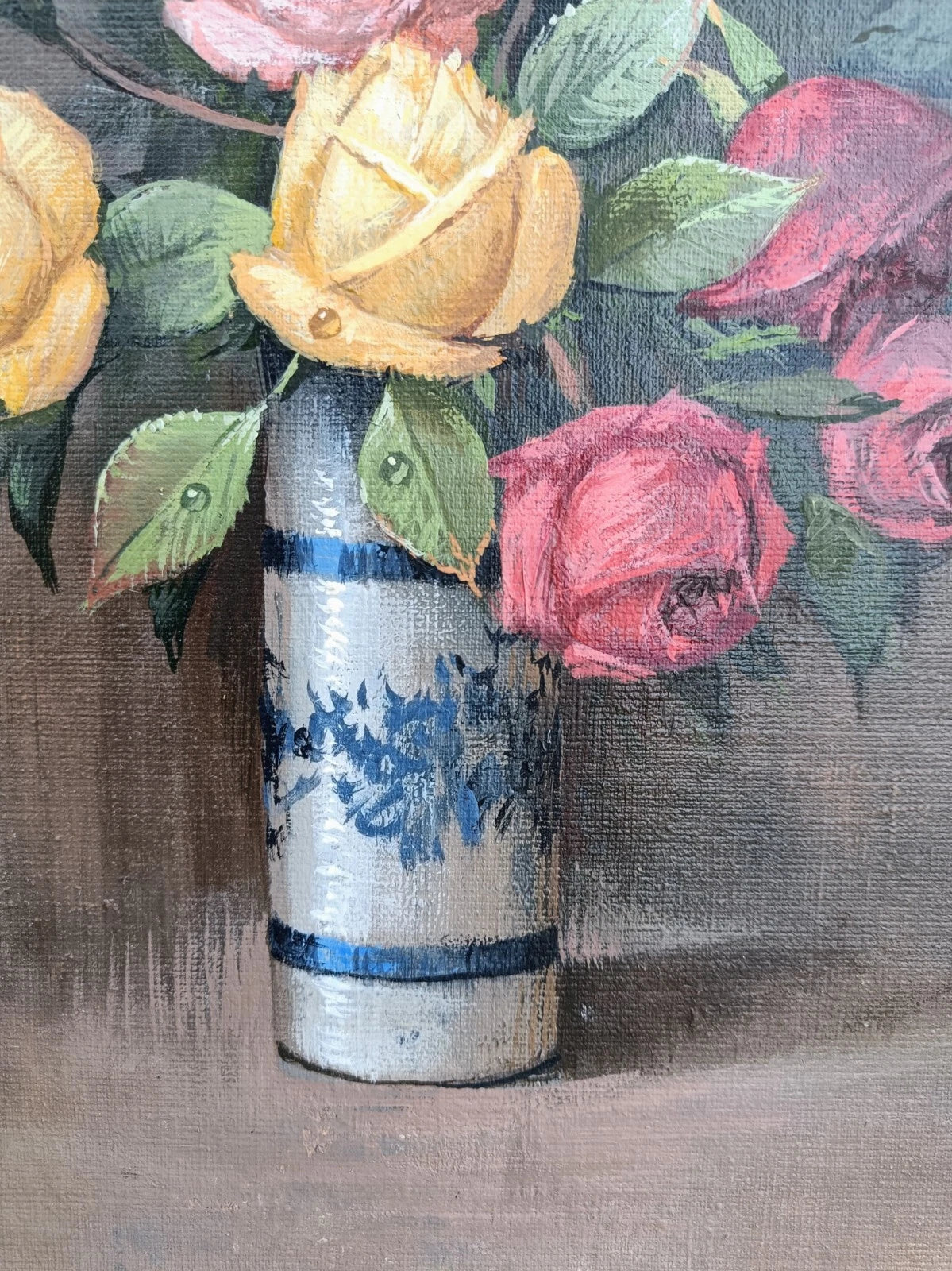 Roald Hansen (1938-2018) : ROSES ROUGES, ROSES ET JAUNES DANS UN VASE