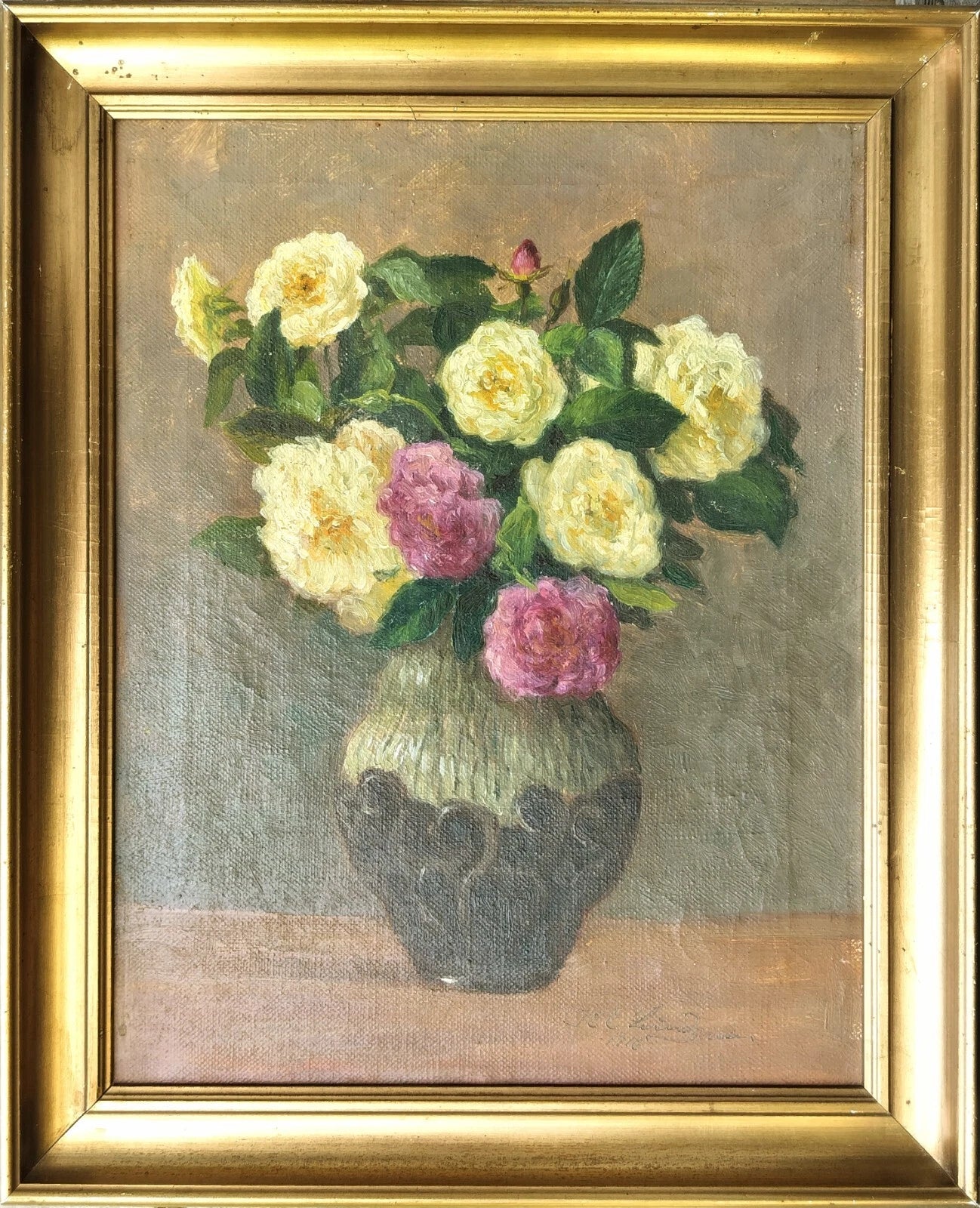 Karl Emil Lundgreen (1884-1929) : ROSES DANS UN VASE
